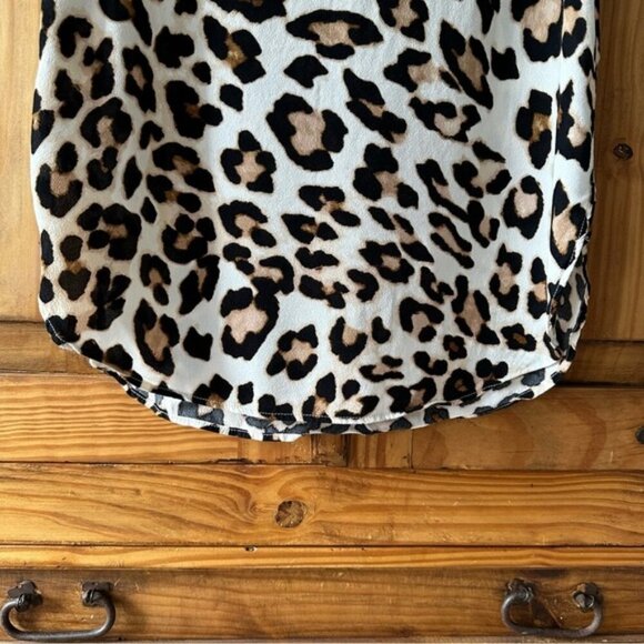 H&M Leopard Print Short Sleeve Blouse Cheetah Print Top Animal Print Tunic - Picture 5 of 10